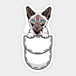 Funny Siamese Pocket Cat Sticker